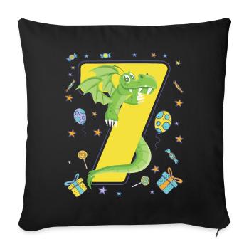 7th Birthday - Sofa pillowcase 17,3'' x 17,3'' (45 x 45 cm) - black - Front
