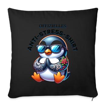 Meditate & Yoga Official Anti Stress - Sofa pillowcase 17,3'' x 17,3'' (45 x 45 cm) - black - Front