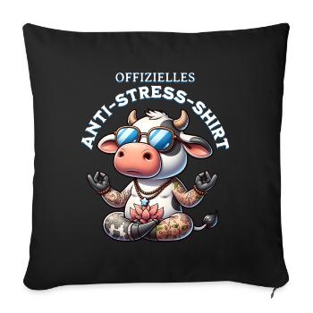 Meditate & Yoga Official Anti Stress - Sofa pillowcase 17,3'' x 17,3'' (45 x 45 cm) - black - Front