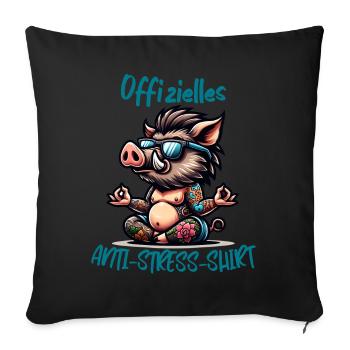 Meditate & Yoga Official Anti Stress - Sofa pillowcase 17,3'' x 17,3'' (45 x 45 cm) - black - Front
