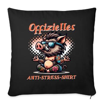 Meditate & Yoga Official Anti Stress - Sofa pillowcase 17,3'' x 17,3'' (45 x 45 cm) - black - Front