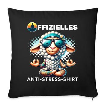 Meditate & Yoga Official Anti Stress - Sofa pillowcase 17,3'' x 17,3'' (45 x 45 cm) - black - Front