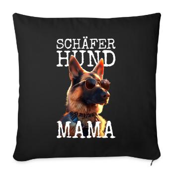 Berger allemand Maman Maîtresse Fête des mères Chiens de berger - Housse de coussin décorative 45 x 45 cm - noir - Devant