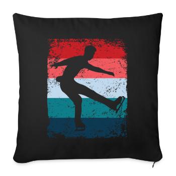 Patinage artistique Patinage artistique Patinage sur glace - Housse de coussin décorative 45 x 45 cm - noir - Devant