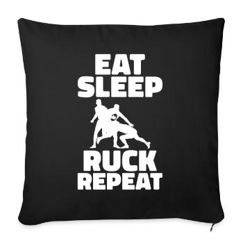 Cadeau Rugby Joueur de rugby Entraîneur de rugby - Housse de coussin décorative 45 x 45 cm - noir - Devant