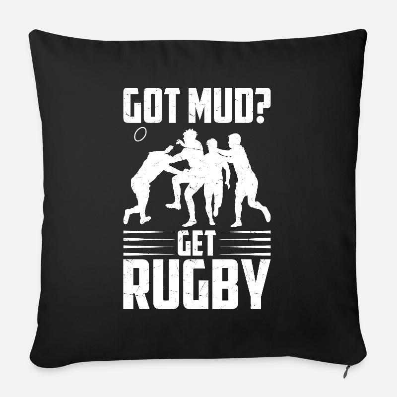 Rugby Geschenk Rugbyspieler Rugby Coach - Sofakissenbezug 45 x 45 cm - Schwarz