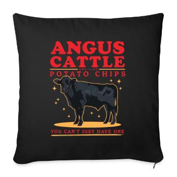 Angusrind Aberdeen Angus Aberdeenrind Geschenk - Sofakissenbezug 45 x 45 cm - Schwarz - Vorne