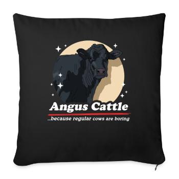 Vache Aberdeen Angus Cadeaux de vache Aberdeen - Housse de coussin décorative 45 x 45 cm - noir - Devant
