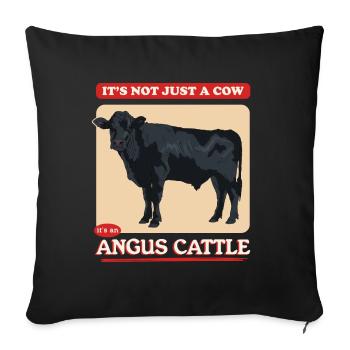 Vache Aberdeen Aberdeen Angus Vache Angus Cadeau - Housse de coussin décorative 45 x 45 cm - noir - Devant