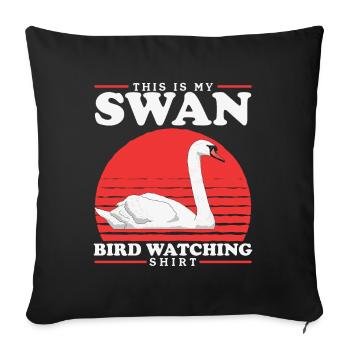Schwan Schwäne Schwanenliebhaber Geschenk - Sofakissenbezug 45 x 45 cm - Schwarz - Vorne