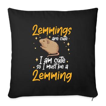 Lemming Is Cute Vole Lemming - Sofa pillowcase 17,3'' x 17,3'' (45 x 45 cm) - black - Front