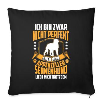 Mountain Dog loves me Appenzeller Mountain Dog - Housse de coussin décorative 45 x 45 cm - noir - Devant