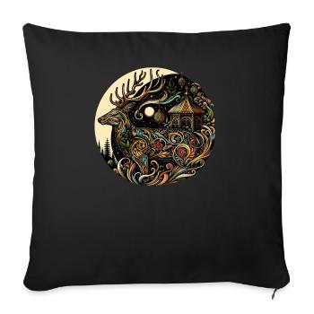 Colorful Deer Fantasy - Sofa pillowcase 17,3'' x 17,3'' (45 x 45 cm) - black - Front