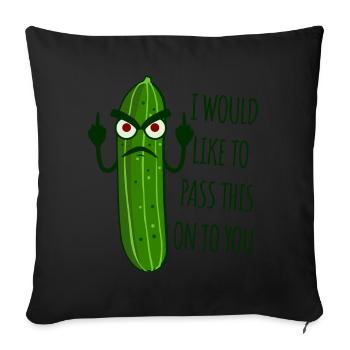 Cucumber Grumpy Misanthrope - Sofakissenbezug 45 x 45 cm - Schwarz - Vorne