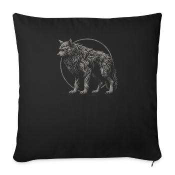 Strong Wolf Circle - Sofakissenbezug 45 x 45 cm - Schwarz - Vorne