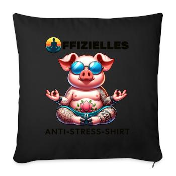 Méditation & Yoga Officiel Anti Stress - Housse de coussin décorative 45 x 45 cm - noir - Devant