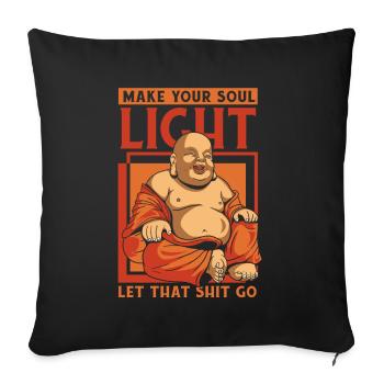 Make Your Soul Light Buddhist Symbol Statue - Sofa pillowcase 17,3'' x 17,3'' (45 x 45 cm) - black - Front