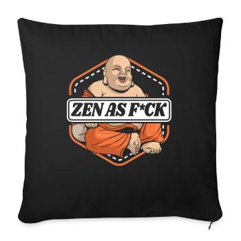Zen Comme Fuck Bouddhiste Symbole Statue Prêtre Bouddhisme - Housse de coussin décorative 45 x 45 cm - noir - Devant