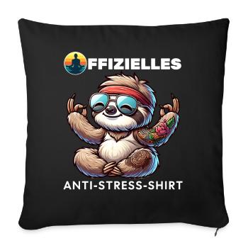 Meditate & Yoga Official Anti Stress - Sofa pillowcase 17,3'' x 17,3'' (45 x 45 cm) - black - Front