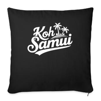 Koh Samui Souvenir Palmiers Beach Design - Housse de coussin décorative 45 x 45 cm - noir - Devant