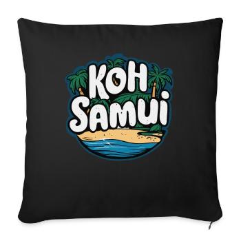 Koh Samui souvenir plage paradis - Housse de coussin décorative 45 x 45 cm - noir - Devant