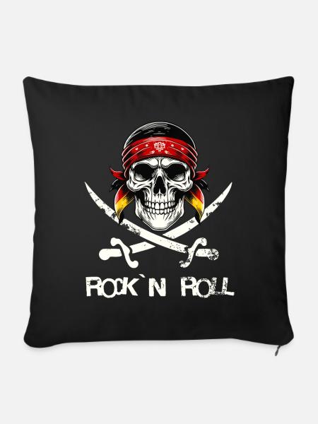 Skull Rockn Roll Germany - Sofakissenbezug 45 x 45 cm - Schwarz
