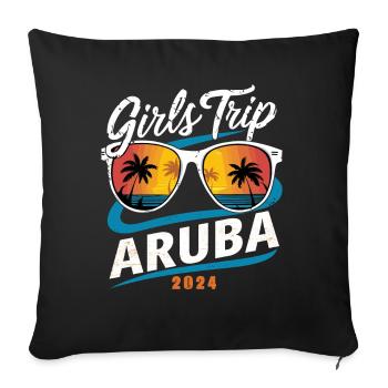 Girls Trip Aruba 2024 - Sofa pillowcase 17,3'' x 17,3'' (45 x 45 cm) - black - Front