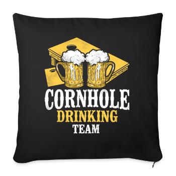 Joueur de sac de haricots de l’équipe Cornhole - Housse de coussin décorative 45 x 45 cm - noir - Devant