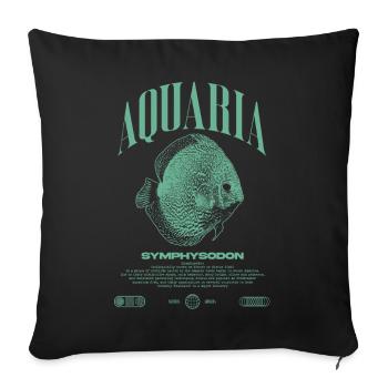 Discus Cichlidé Fish Keeper Moderne Streetwear - Housse de coussin décorative 45 x 45 cm - noir - Devant
