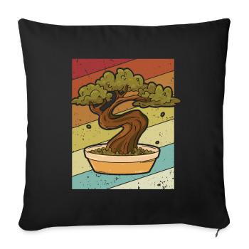 Retro Bonsai Pots Penjing Indoor Bonsai - Sofa pillowcase 17,3'' x 17,3'' (45 x 45 cm) - black - Front
