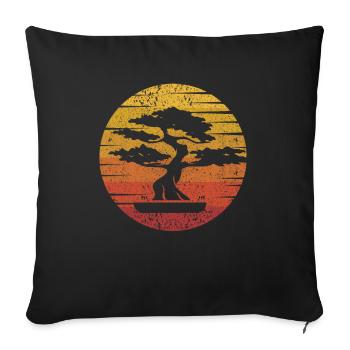 Retro Penjing Indoor Bonsai Bonsai Pots - Sofa pillowcase 17,3'' x 17,3'' (45 x 45 cm) - black - Front