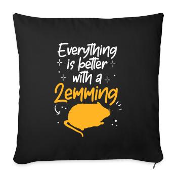 Lemming Vole Everything Better with Lemming - Sofa pillowcase 17,3'' x 17,3'' (45 x 45 cm) - black - Front
