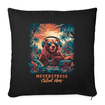 Bear Chillout Vibes Design: Relaxed and Stylish - Sofa pillowcase 17,3'' x 17,3'' (45 x 45 cm) - black - Front