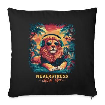 Lion Chillout Vibes Design décontracté et élégant - Housse de coussin décorative 45 x 45 cm - noir - Devant