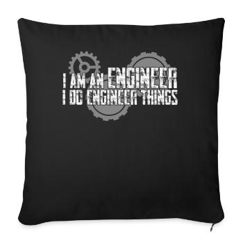 Engineering Engineers Engineer - Sofa pillowcase 17,3'' x 17,3'' (45 x 45 cm) - black - Front
