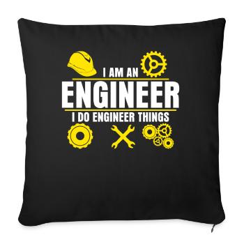 Engineer Engineers Engineering - Sofa pillowcase 17,3'' x 17,3'' (45 x 45 cm) - black - Front