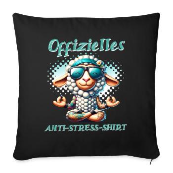 Meditate & Yoga Official Anti Stress - Sofa pillowcase 17,3'' x 17,3'' (45 x 45 cm) - black - Front