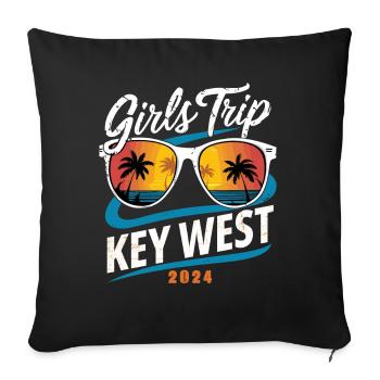 Girls Trip Key West 2024 - Sofa pillowcase 17,3'' x 17,3'' (45 x 45 cm) - black - Front