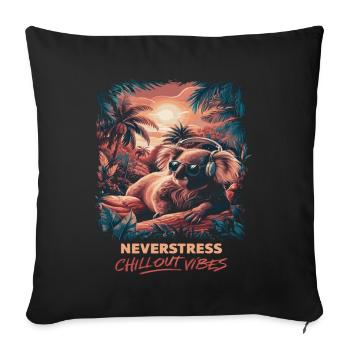 Koala Chillout Vibes Design Relaxed and Stylish - Sofa pillowcase 17,3'' x 17,3'' (45 x 45 cm) - black - Front