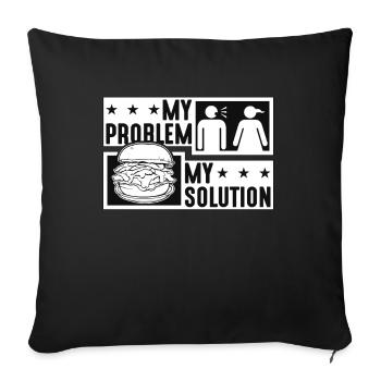 Pulled Pork BBQ My Problem My Pictogram Mom Dad - Sofakissenbezug 45 x 45 cm - Schwarz - Vorne