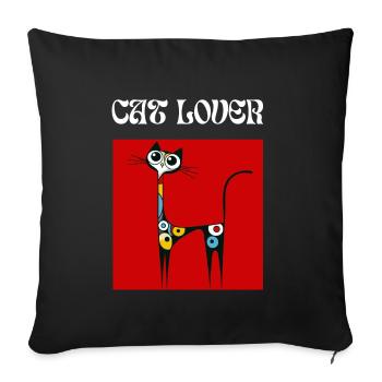 Cat Miró Artist Art Cat Owner Cute - Sofa pillowcase 17,3'' x 17,3'' (45 x 45 cm) - black - Front
