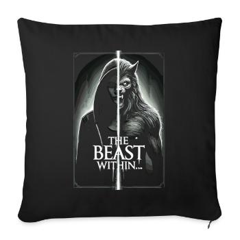 Wolf in the Shadows T-Shirt - The Beast Within - Sofa pillowcase 17,3'' x 17,3'' (45 x 45 cm) - black - Front