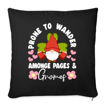 Gnome Enclin À Errer Parmi Les Pages & Gnomes Cadeaux - Housse de coussin décorative 45 x 45 cm - noir - Devant