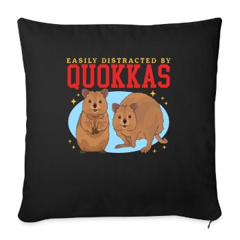 Quokka Kangaroos Quokkas Gift - Sofa pillowcase 17,3'' x 17,3'' (45 x 45 cm) - black - Front