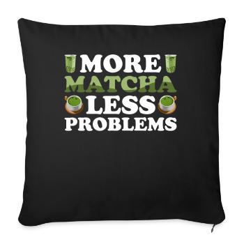 Japanese Matcha Tea Green Tea Matcha Latte - Sofa pillowcase 17,3'' x 17,3'' (45 x 45 cm) - black - Front