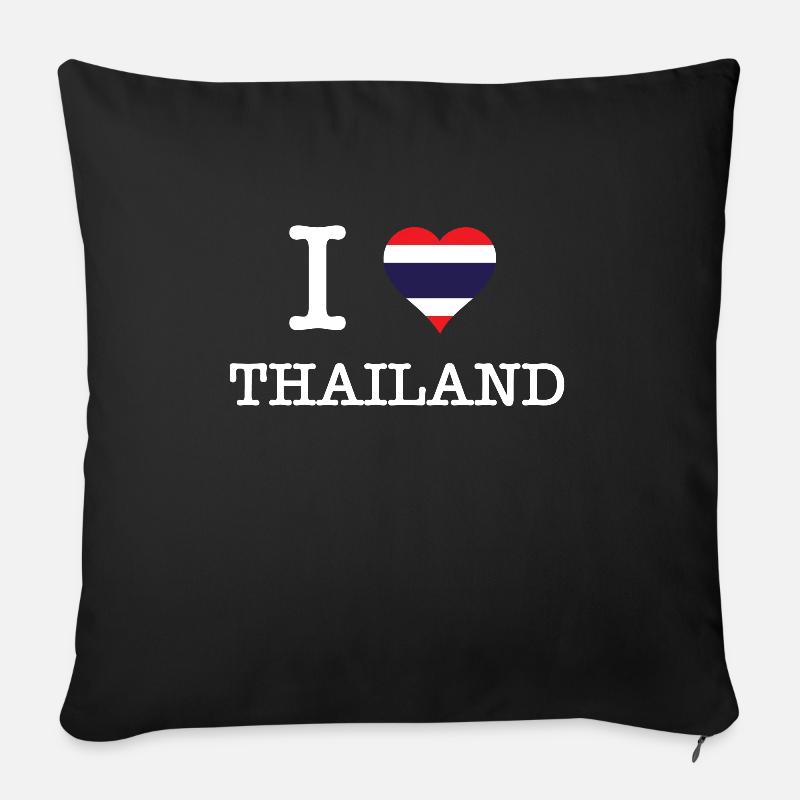 Thailand Ich Liebe Thailand - Sofakissenbezug 45 x 45 cm - Schwarz