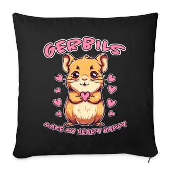 Gerbil Saying Racing Rat Funny Gerbil Gift - Sofa pillowcase 17,3'' x 17,3'' (45 x 45 cm) - black - Front
