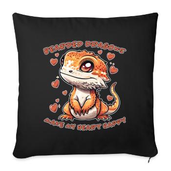 Bearded Dragon Saying Fun Funny Bearded Dragon Gift - Sofa pillowcase 17,3'' x 17,3'' (45 x 45 cm) - black - Front