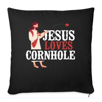 Cornhole Team Bean Bag Player - Sofakissenbezug 45 x 45 cm - Schwarz - Vorne
