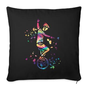 Unicyclist unicycle unicycle - Sofa pillowcase 17,3'' x 17,3'' (45 x 45 cm) - black - Front
